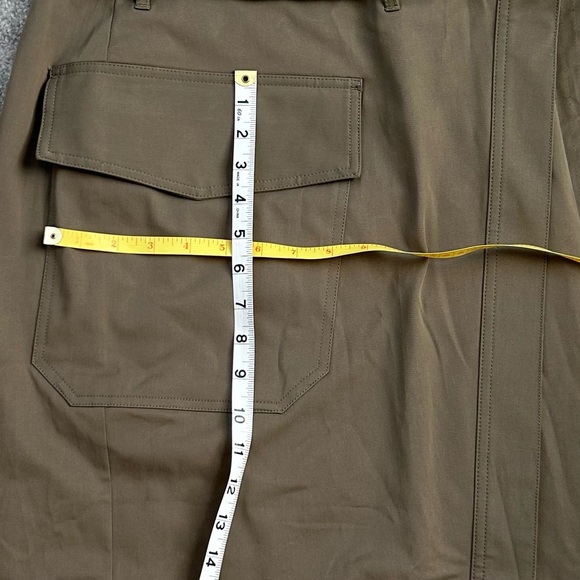 H&M EDITION Women’s Utility Wrap Skirt Dark Khaki Green Oversized Belt Pocket‎ 4 - Picture 8 of 15